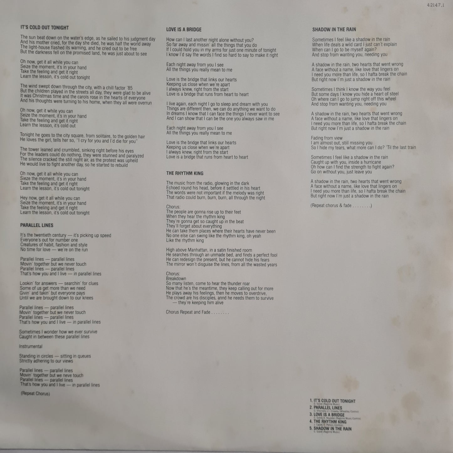Little River Band - Monsoon - 1988 - Vinyl Record LP