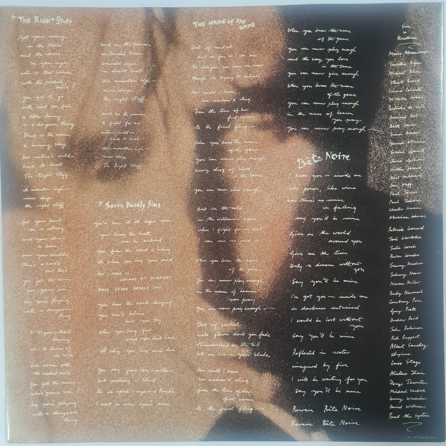 Bryan Ferry – Bête Noire - 1987 - Vinyl Record LP