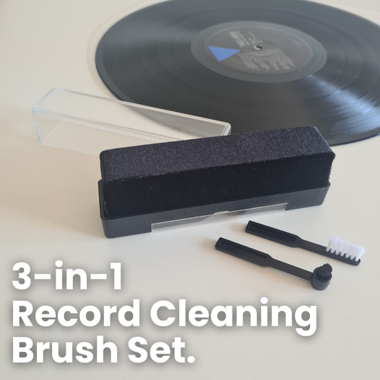 3-in-1 Vinyl Record Cleaning Set: Velvet Brush, Stylus Brush, Anti-Static Brush - FREE POSTAGE -