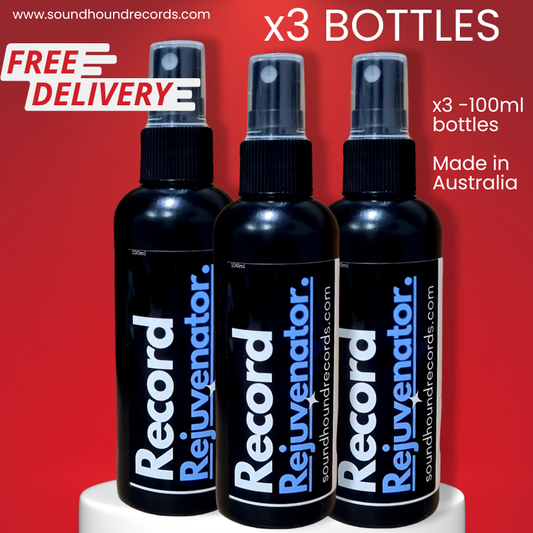 3 Pack Record Rejuvenator: 3 x 100ml Record Cleaning Solution Spray (with microfibre towel) - Free Postage