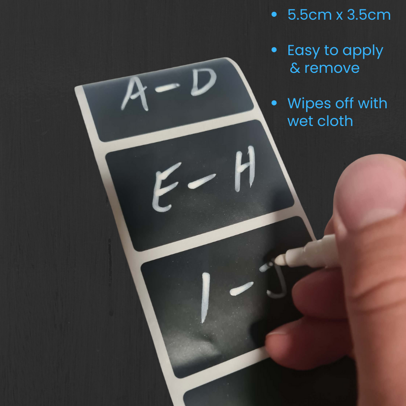 Chalkboard Record Crate Labels: 24 Stickers & Liquid Chalk Pen - FREE POSTAGE -