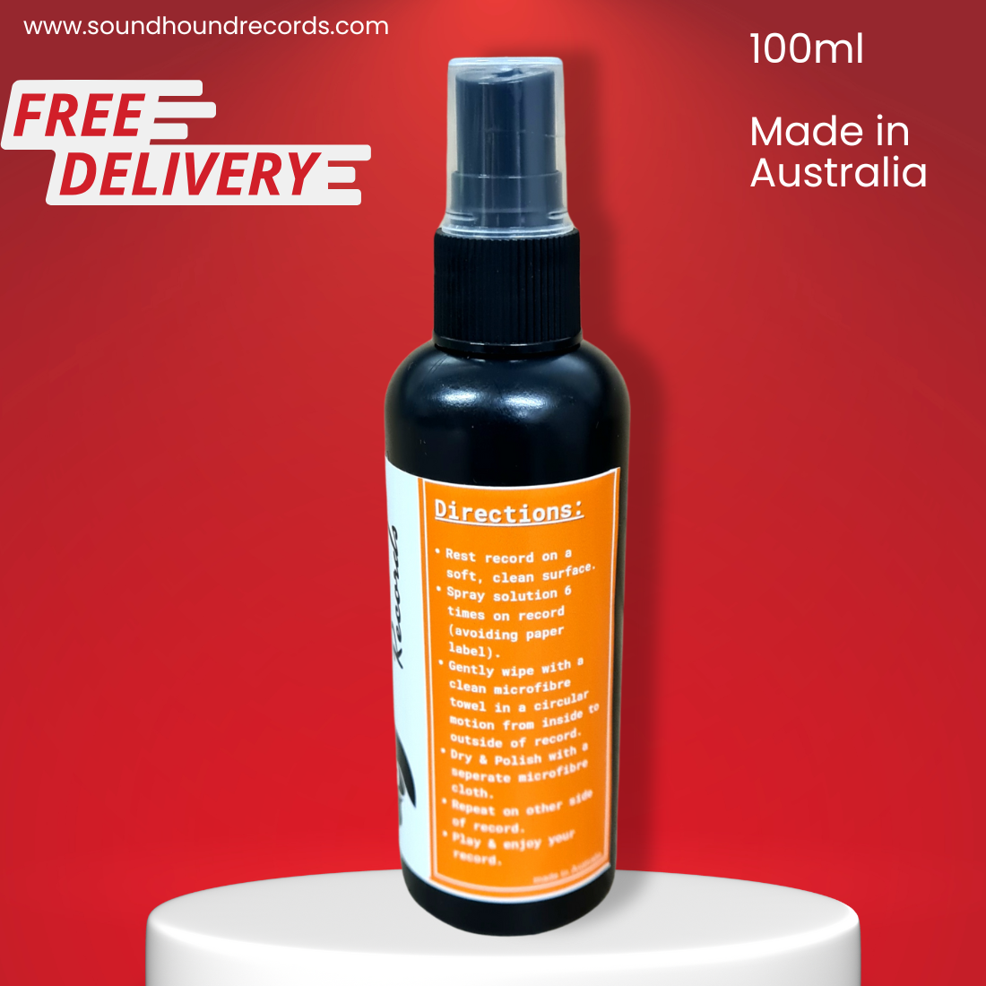 3 Pack Record Rejuvenator: 3 x 100ml Record Cleaning Solution Spray (with microfibre towel) - FREE POSTAGE -