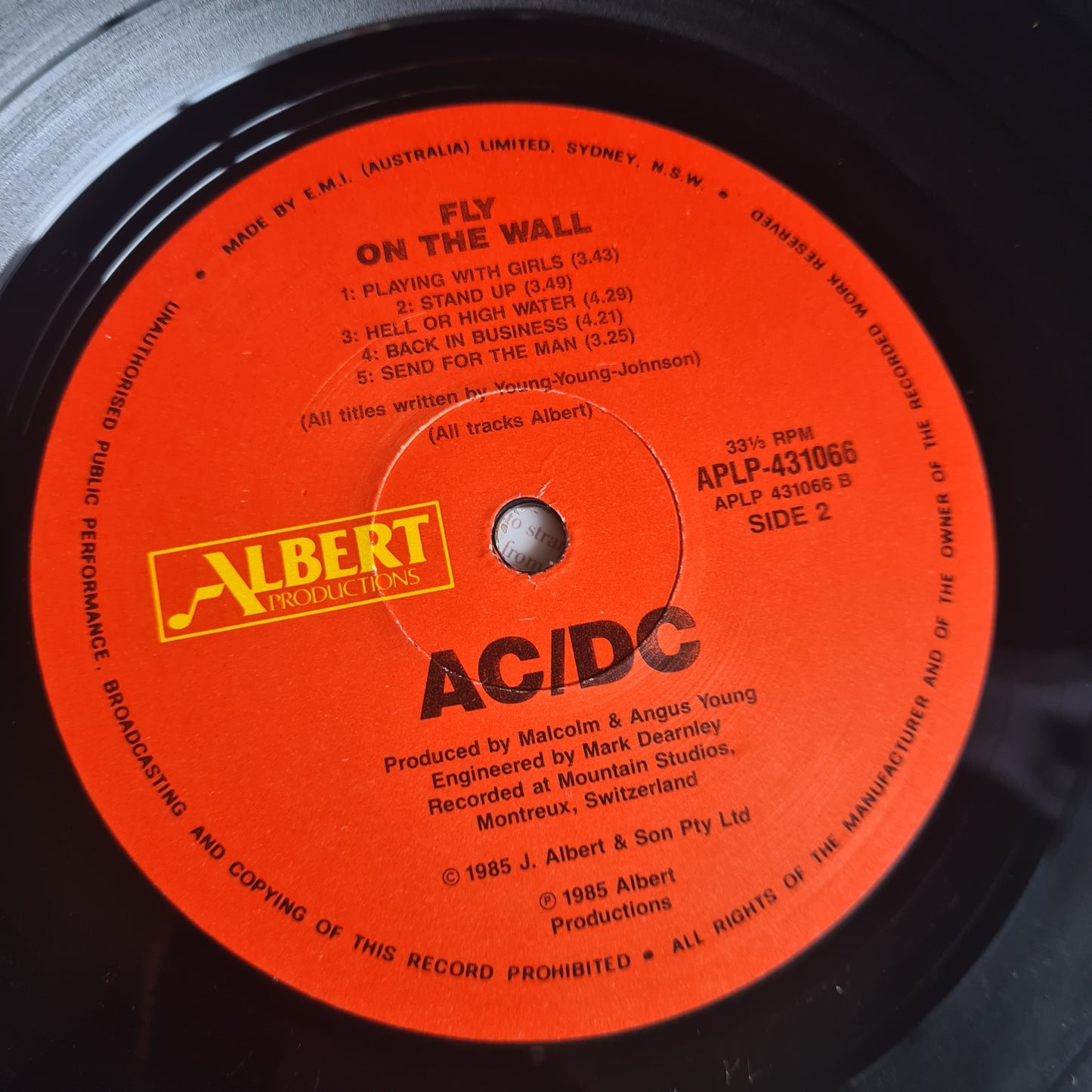 AC/DC – Fly On The Wall - 1985 (1st Australian Pressing) - Vinyl Record LP - Sound Hound Records