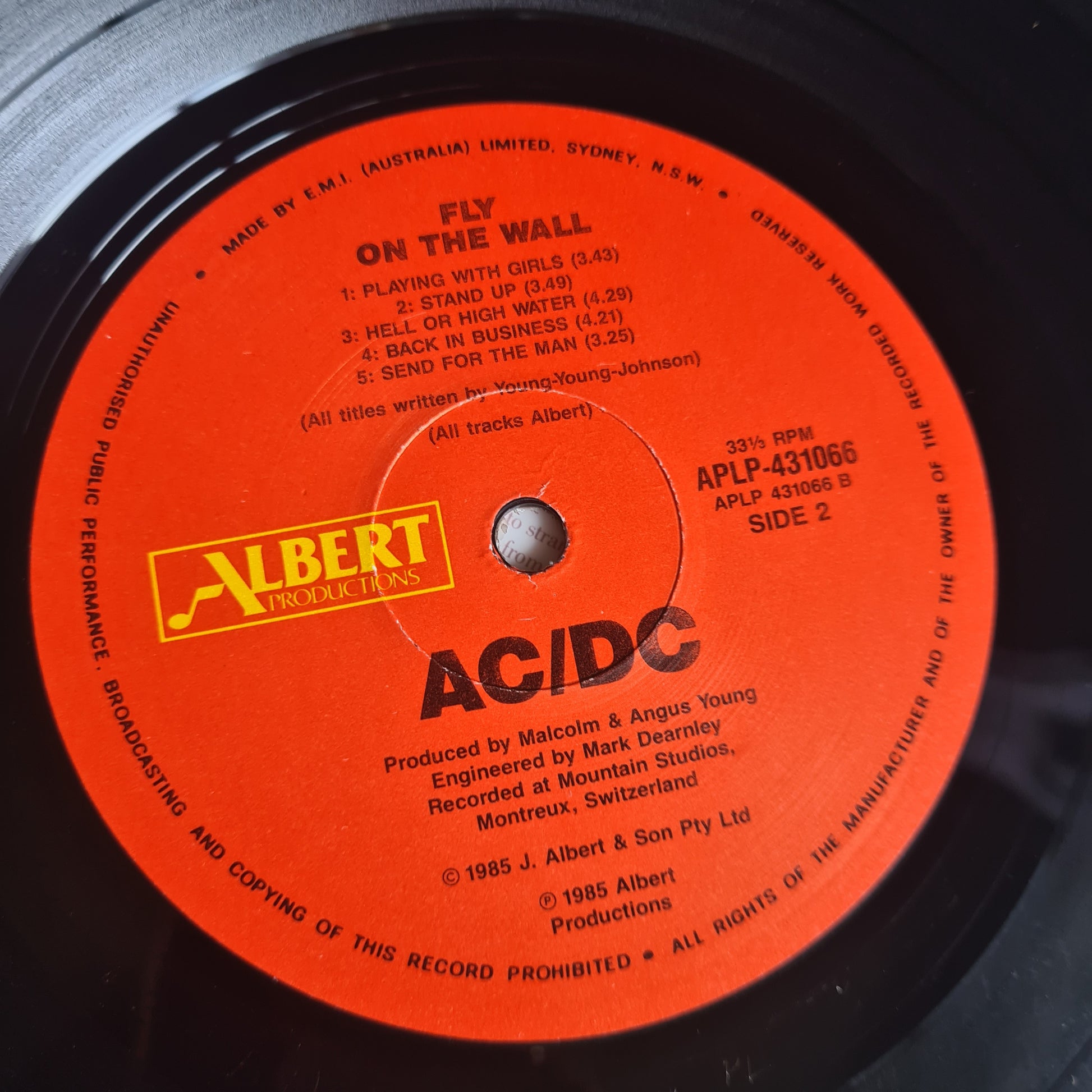 AC/DC – Fly On The Wall - 1985 (1st Australian Pressing) - Vinyl Record LP - Sound Hound Records