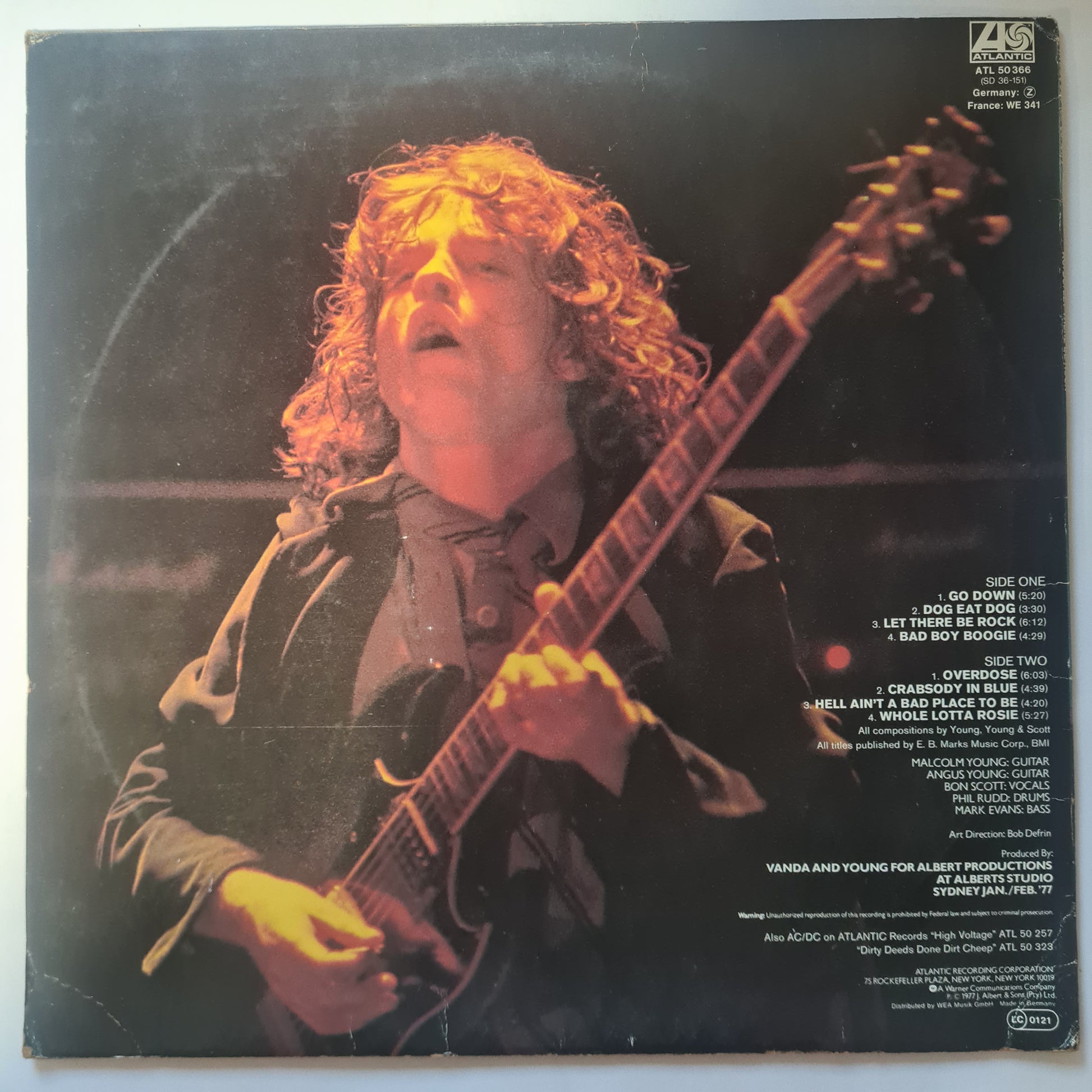 AC/DC – Let there Be Rock - 1977 (German Pressing) - Vinyl Record LP - Sound Hound Records