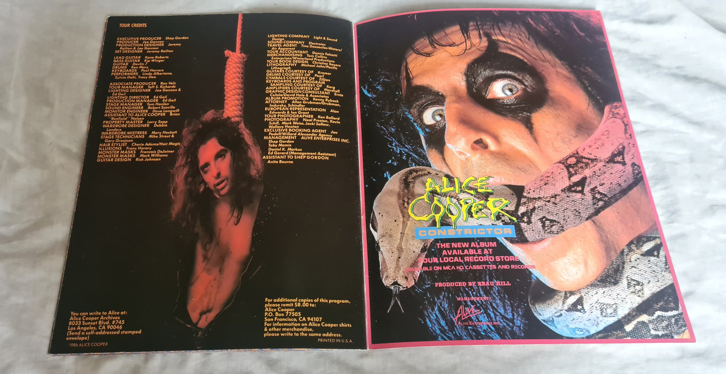 ALICE COOPER- 1986 THE NIGHTMARE RETURNS TOUR- TOUR BOOK- PROGRAM - Sound Hound Records