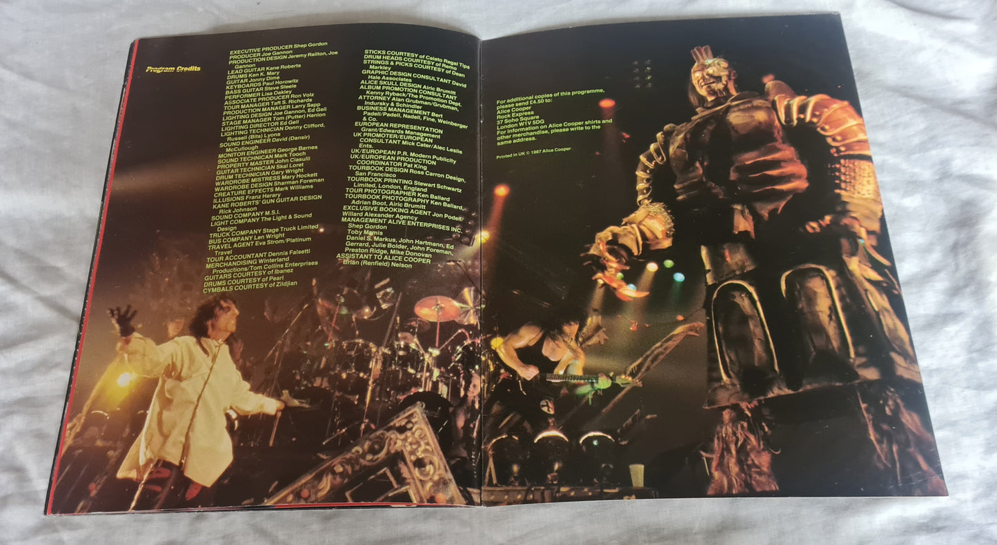 ALICE COOPER- 1987 RAISE YOUR FIST AND YELL TOUR - TOUR BOOK- PROGRAM - Sound Hound Records