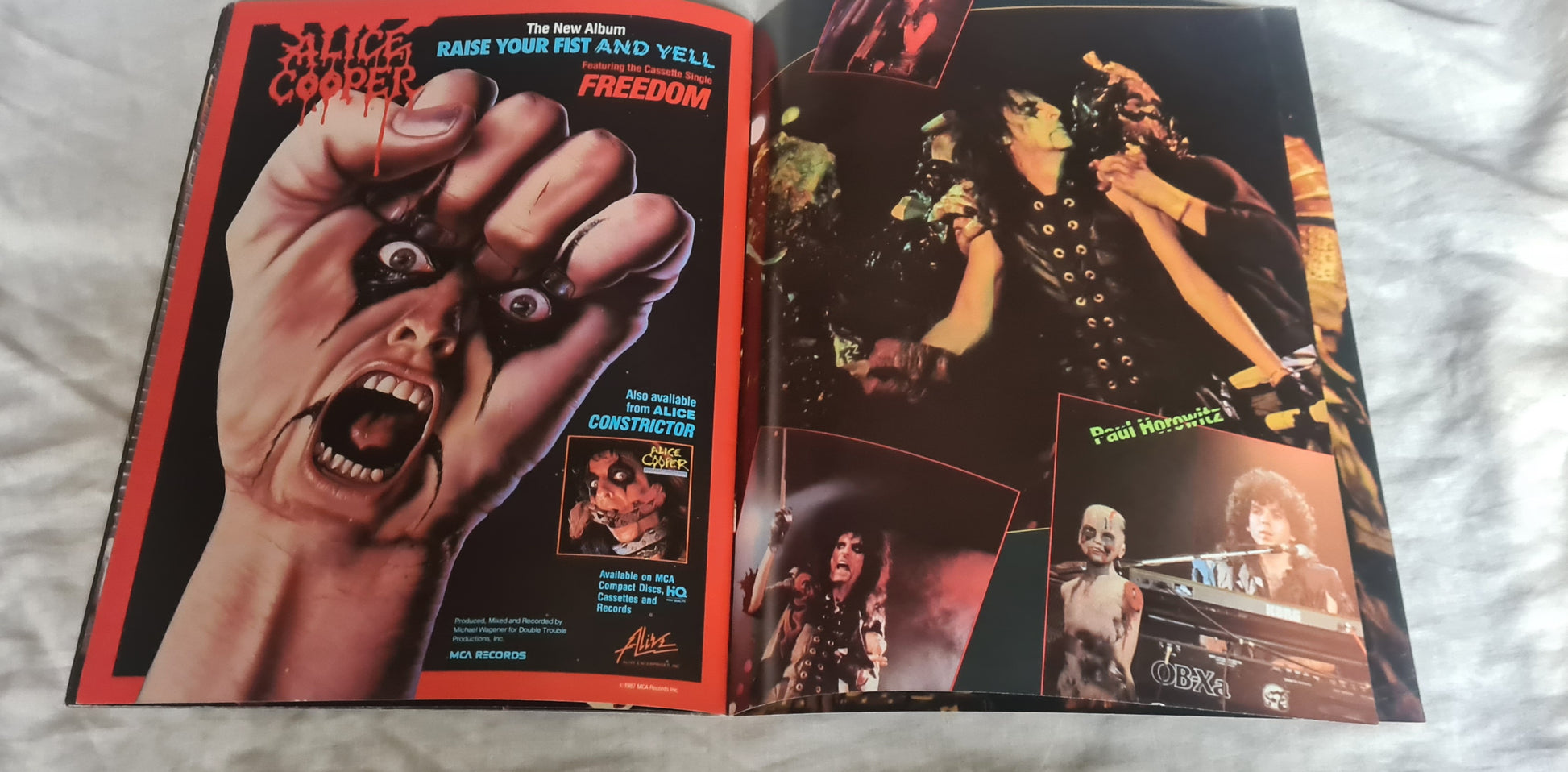 ALICE COOPER- 1987 RAISE YOUR FIST AND YELL TOUR - TOUR BOOK- PROGRAM - Sound Hound Records