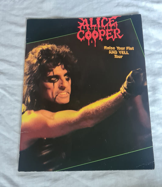 ALICE COOPER- 1987 RAISE YOUR FIST AND YELL TOUR - TOUR BOOK- PROGRAM - Sound Hound Records