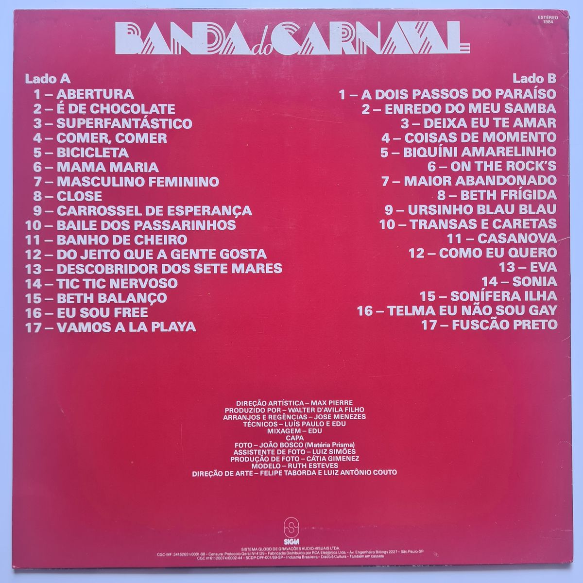 A Banda Do Carnaval – 33 Sucessos Em Ritmo De Folia - 1984 - Vinyl Record LP 🇧🇷