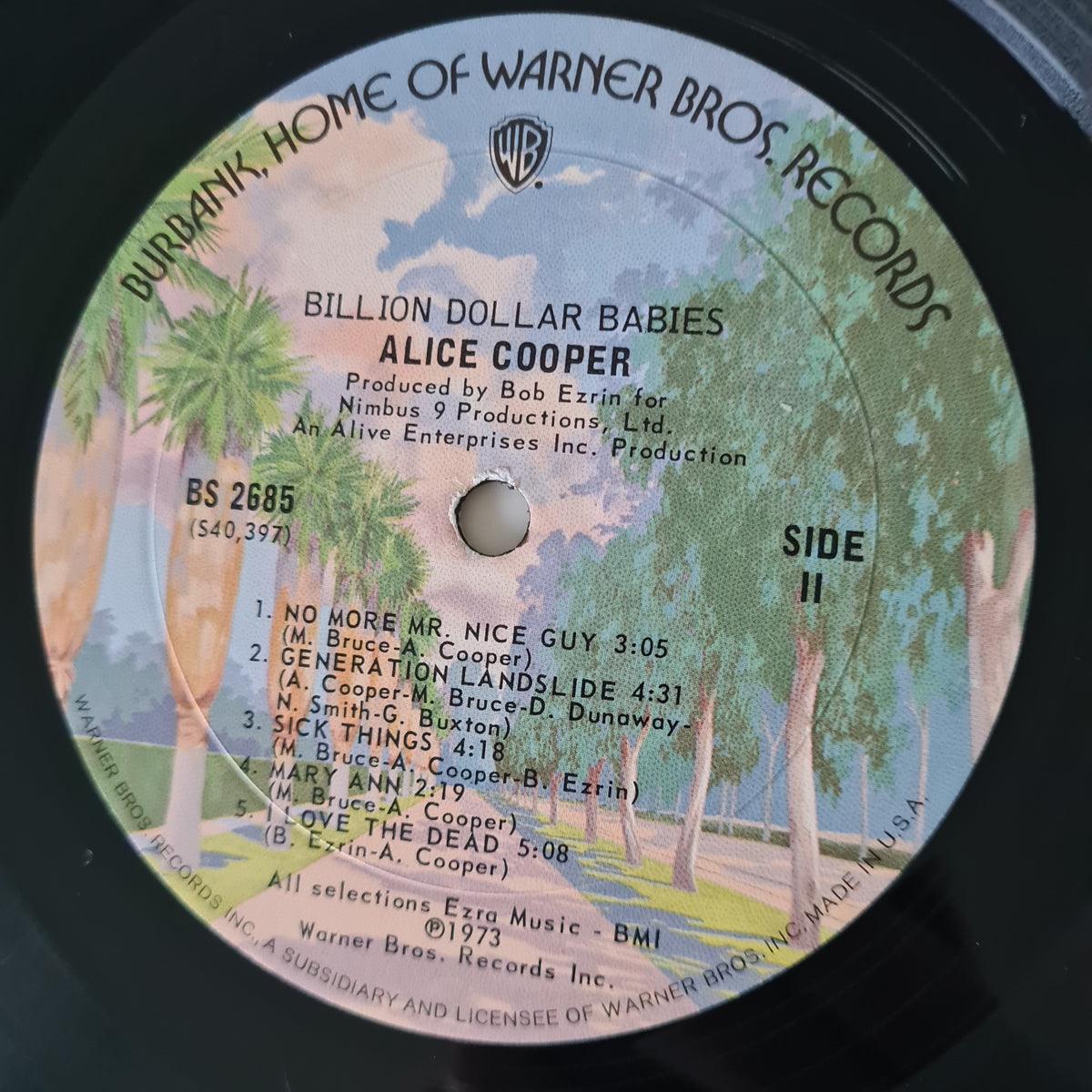 Alice Cooper – Billion Dollar Babies (with Billion Dollar Note Poster) - 1973 (1975 USA Pressing) - Vinyl Record LP - Sound Hound Records