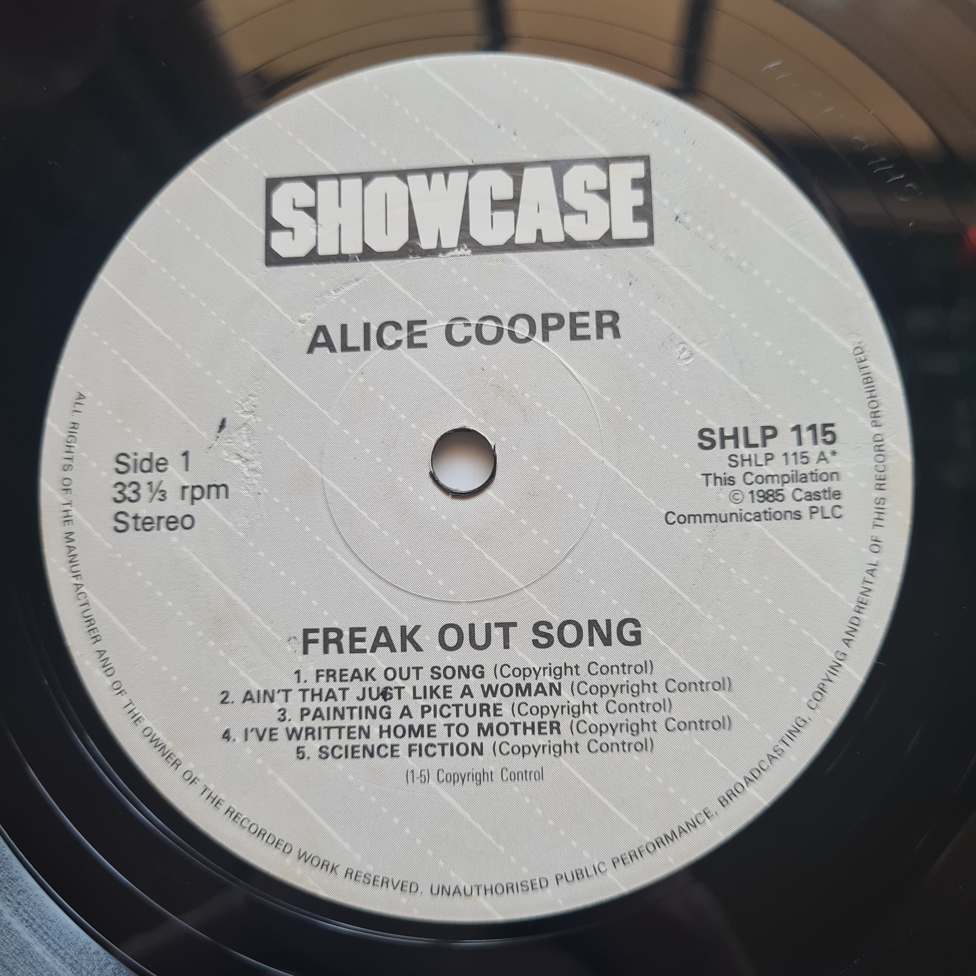 Alice Cooper – Freak Out Song - 1985 (UK Pressing) - Vinyl Record LP - Sound Hound Records