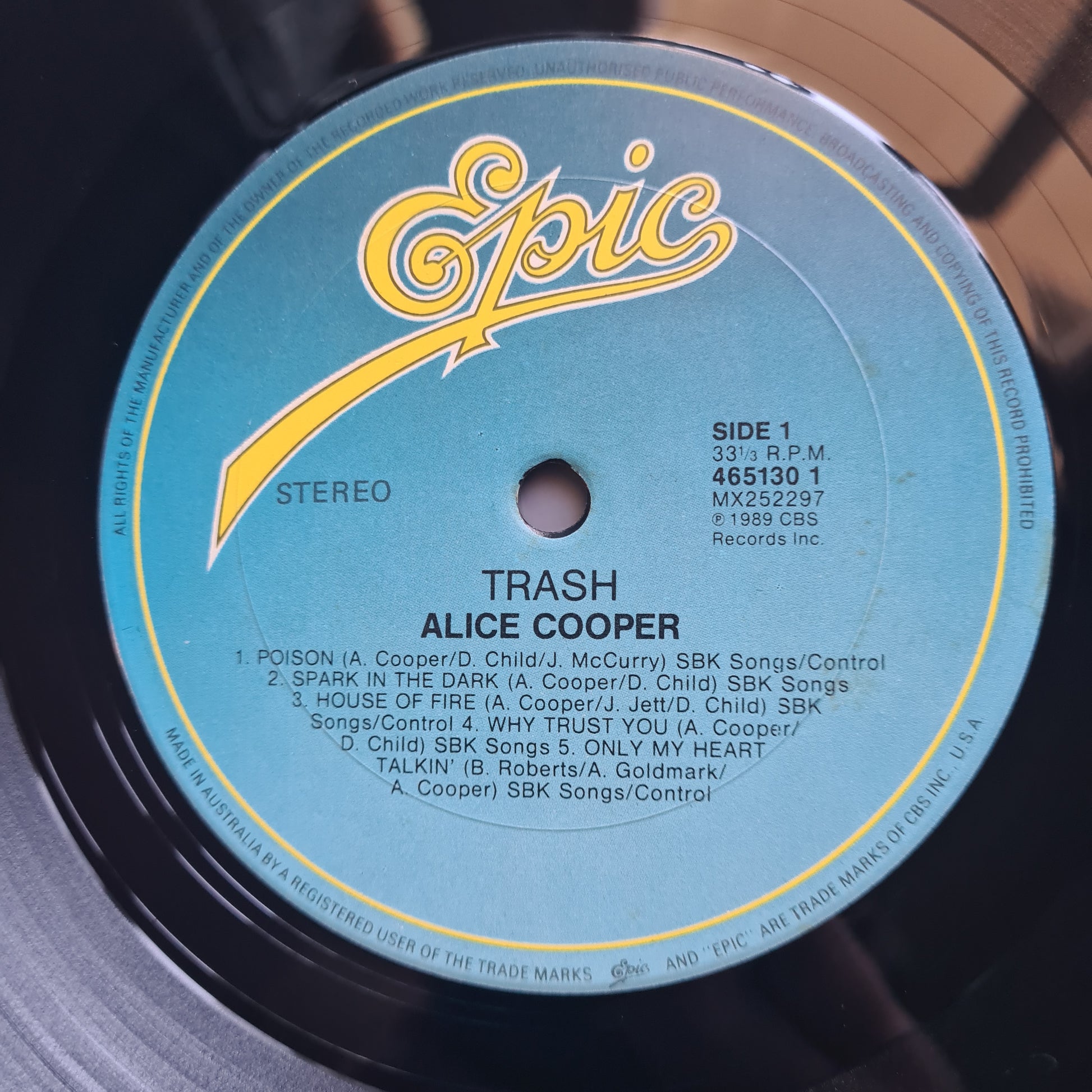 Alice Cooper – Trash - 1989 - Vinyl Record LP - Sound Hound Records