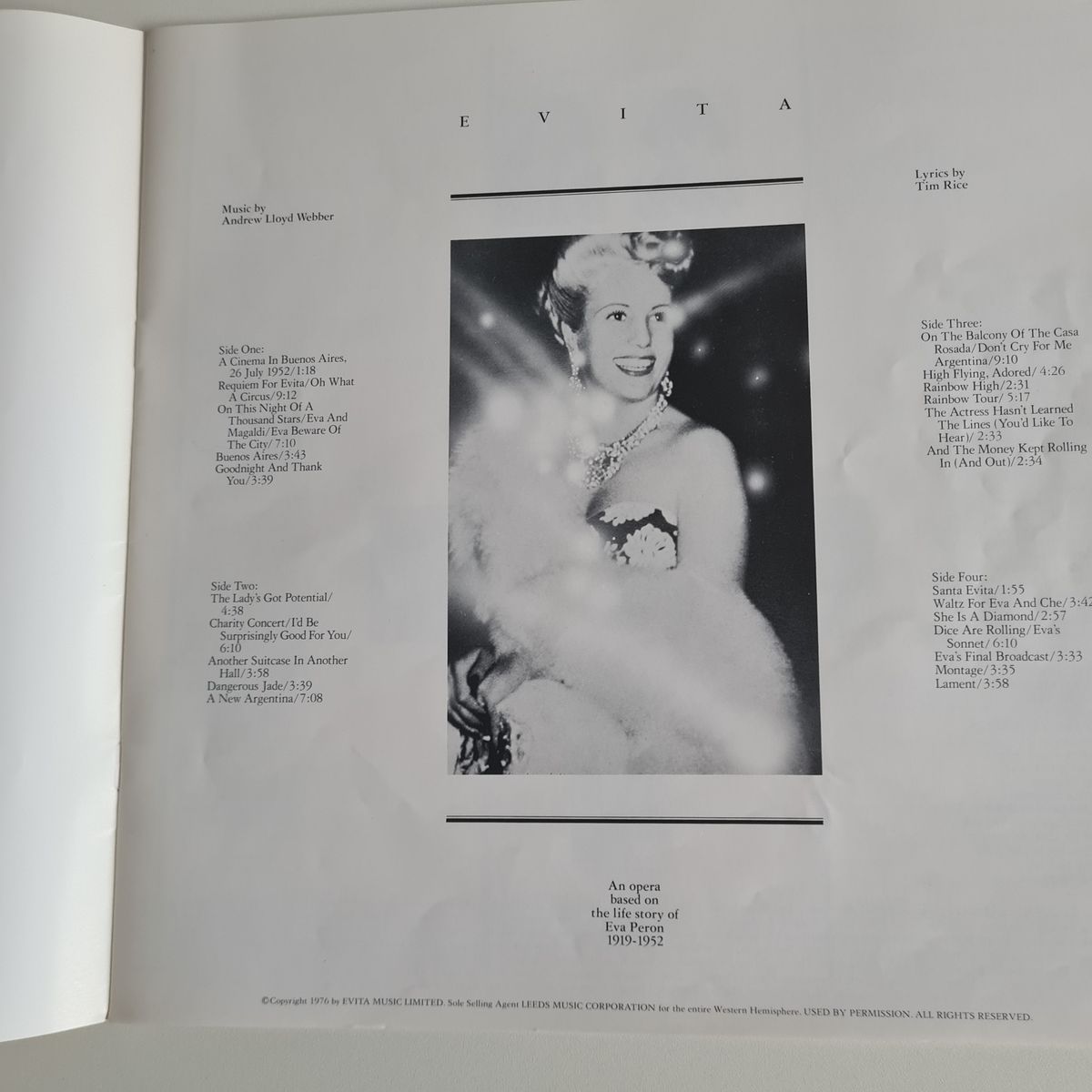 Andrew Lloyd Webber, Tim Rice – Evita - 1976 - Vinyl Record 2LP