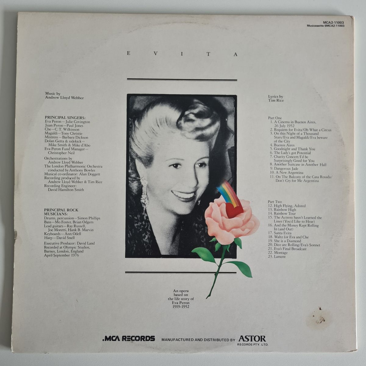 Andrew Lloyd Webber, Tim Rice – Evita - 1976 - Vinyl Record 2LP