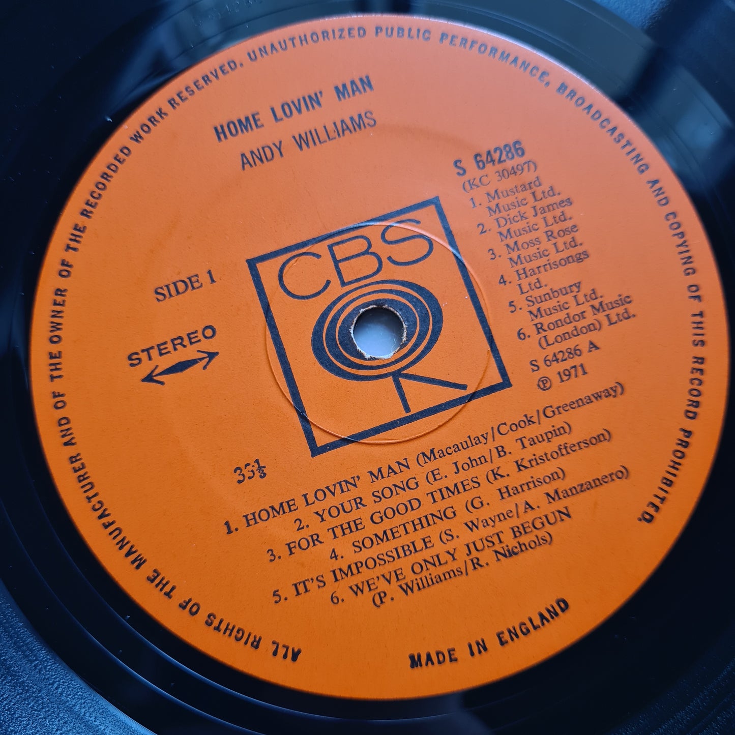 Andy Williams – Home Lovin' Man - 1971 - Vinyl Record LP - Sound Hound Records