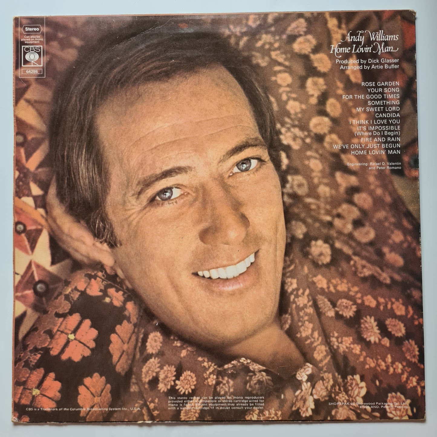 Andy Williams – Home Lovin' Man - 1971 - Vinyl Record LP - Sound Hound Records
