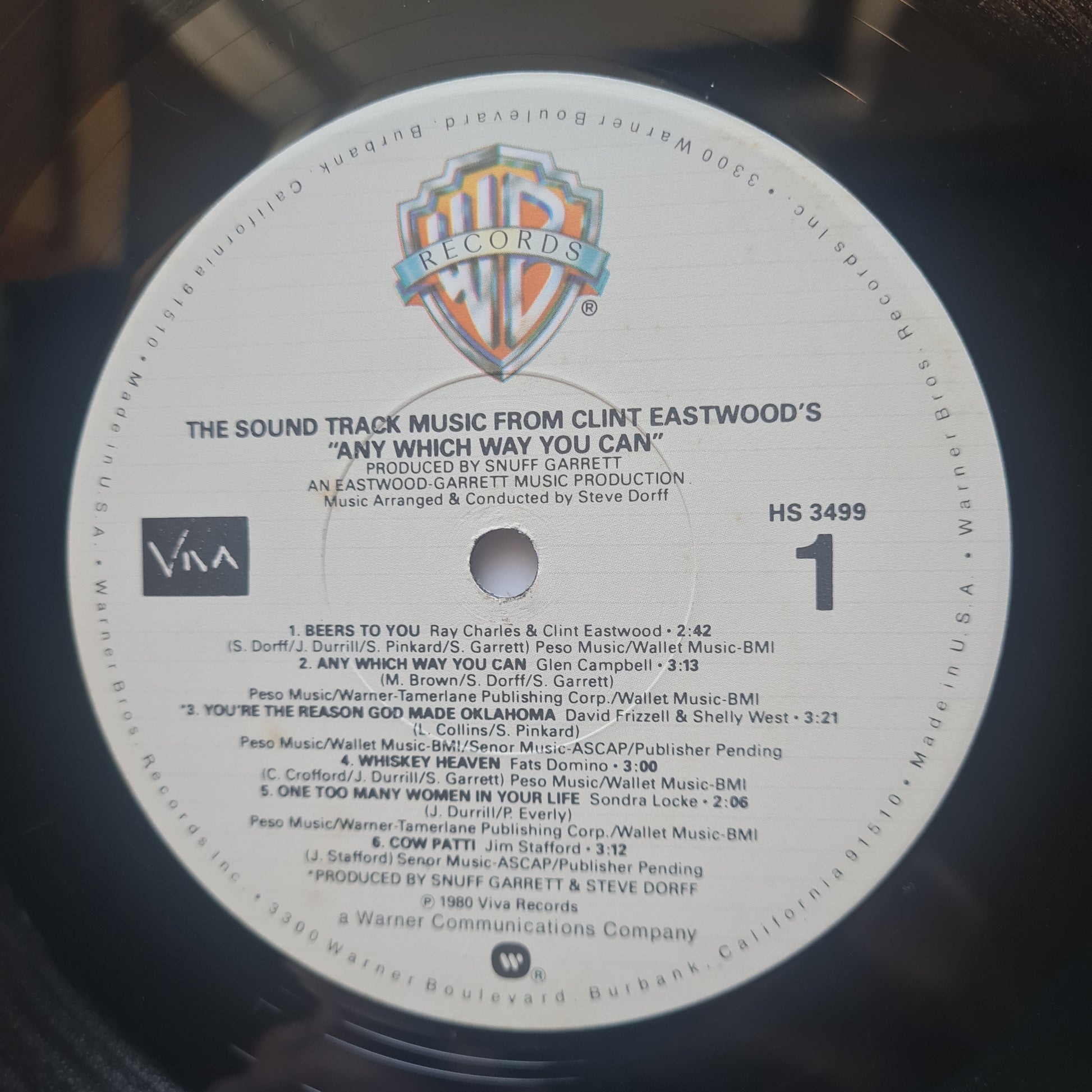 Any Which Way You Can – Original Soundtrack Music From Clint Eastwood's Film - 1980 - Vinyl Record LP - Sound Hound Records