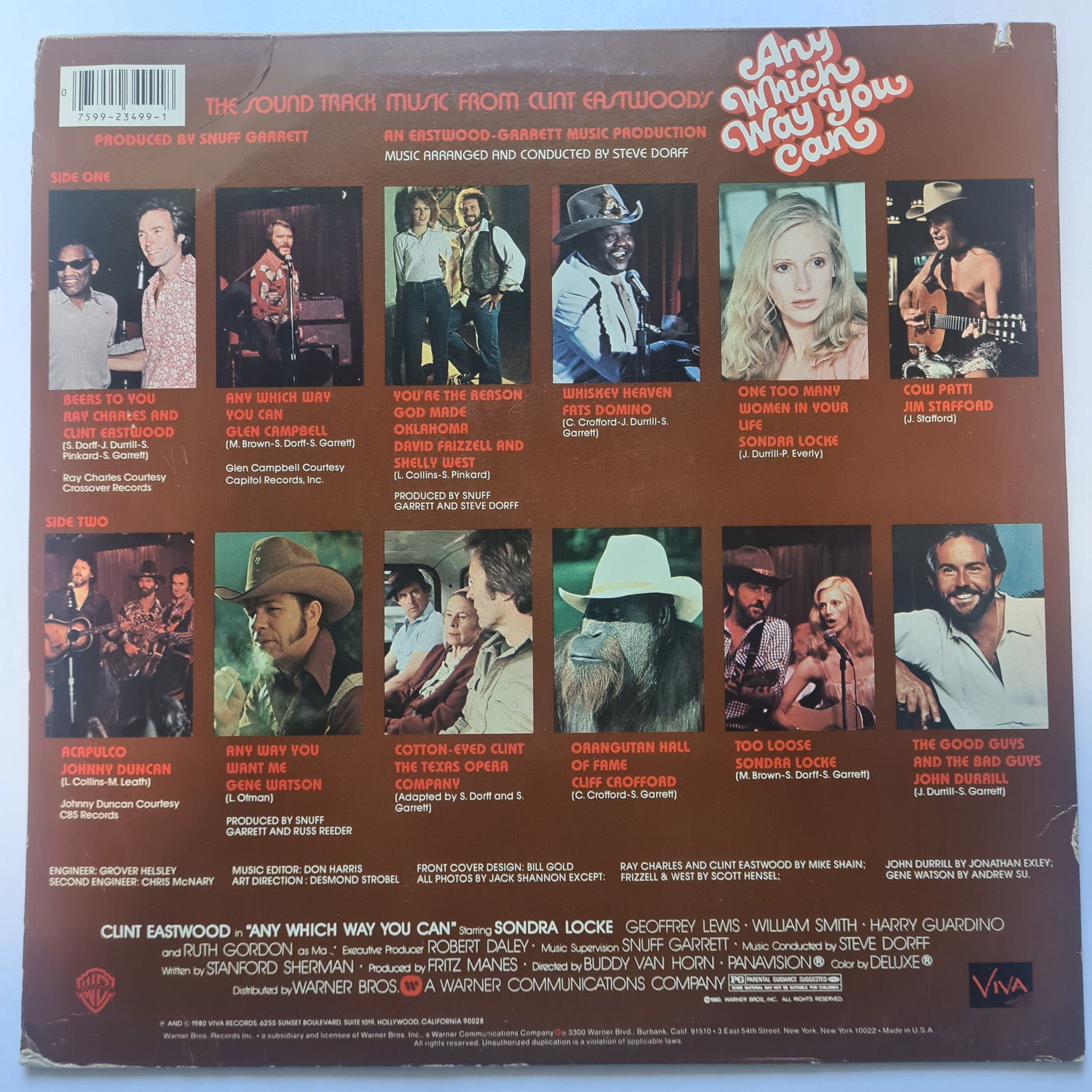 Any Which Way You Can – Original Soundtrack Music From Clint Eastwood's Film - 1980 - Vinyl Record LP - Sound Hound Records