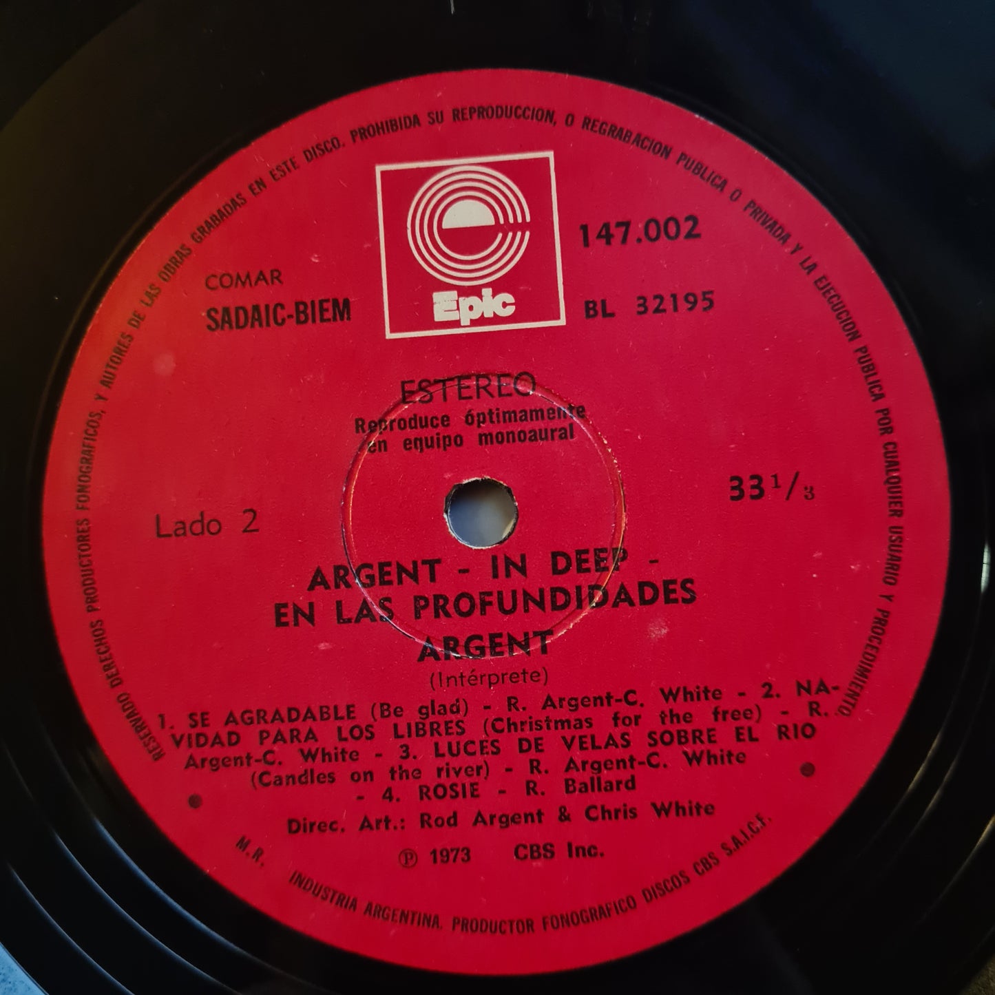 Argent – En Las Profundidades (In Deep) - 1973 - Vinyl Record LP (Argentina Pressing) - Sound Hound Records