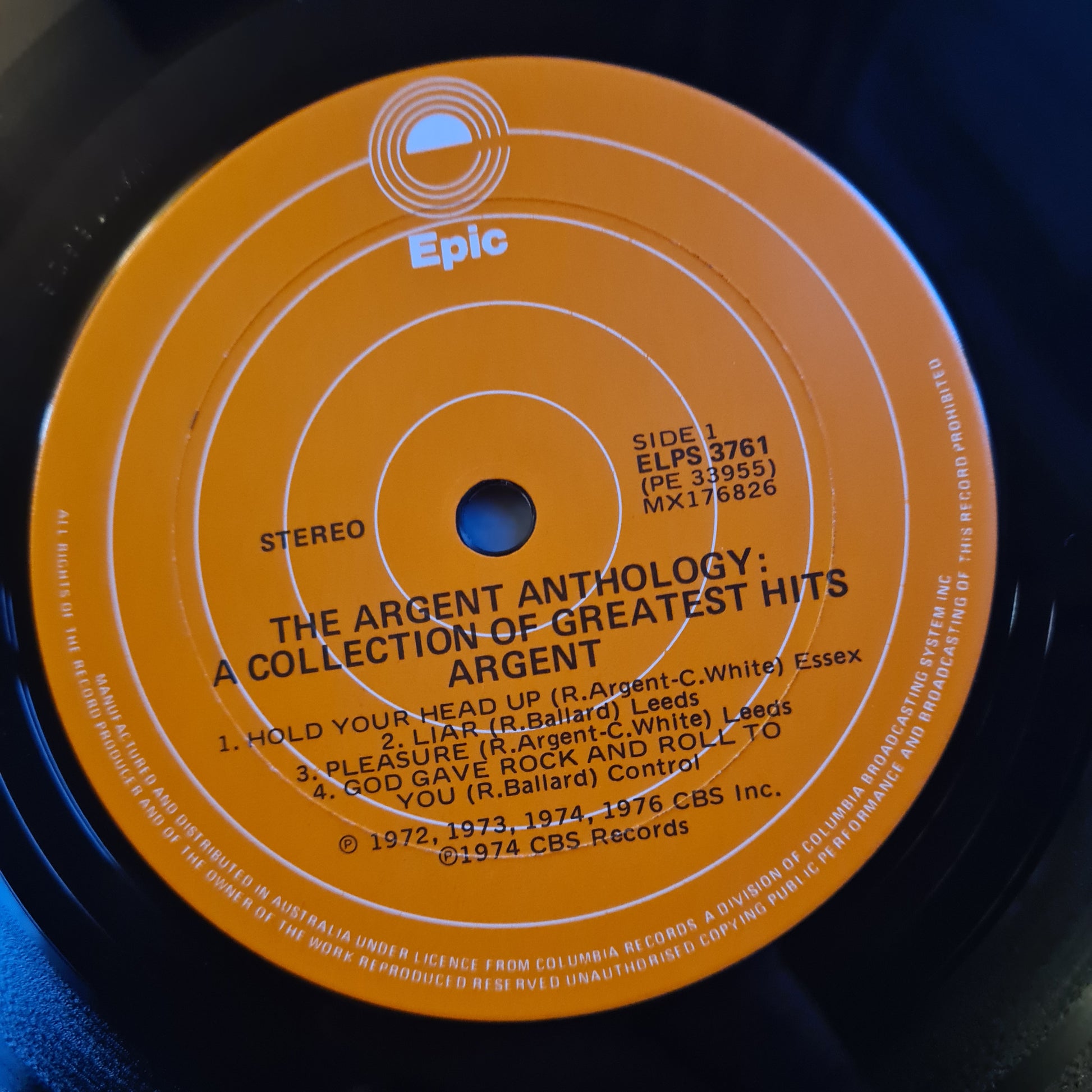 Argent – The Argent Anthology: A Collection Of Greatest Hits - 1976 - Vinyl Record LP - Sound Hound Records