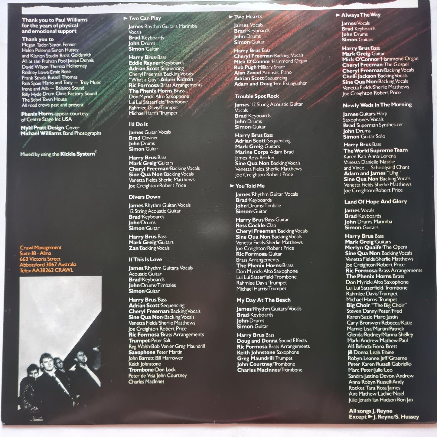 Australian Crawl – Between A Rock & A Hard Place - 1985 (2016 reissue) - Vinyl Record LP - Sound Hound Records