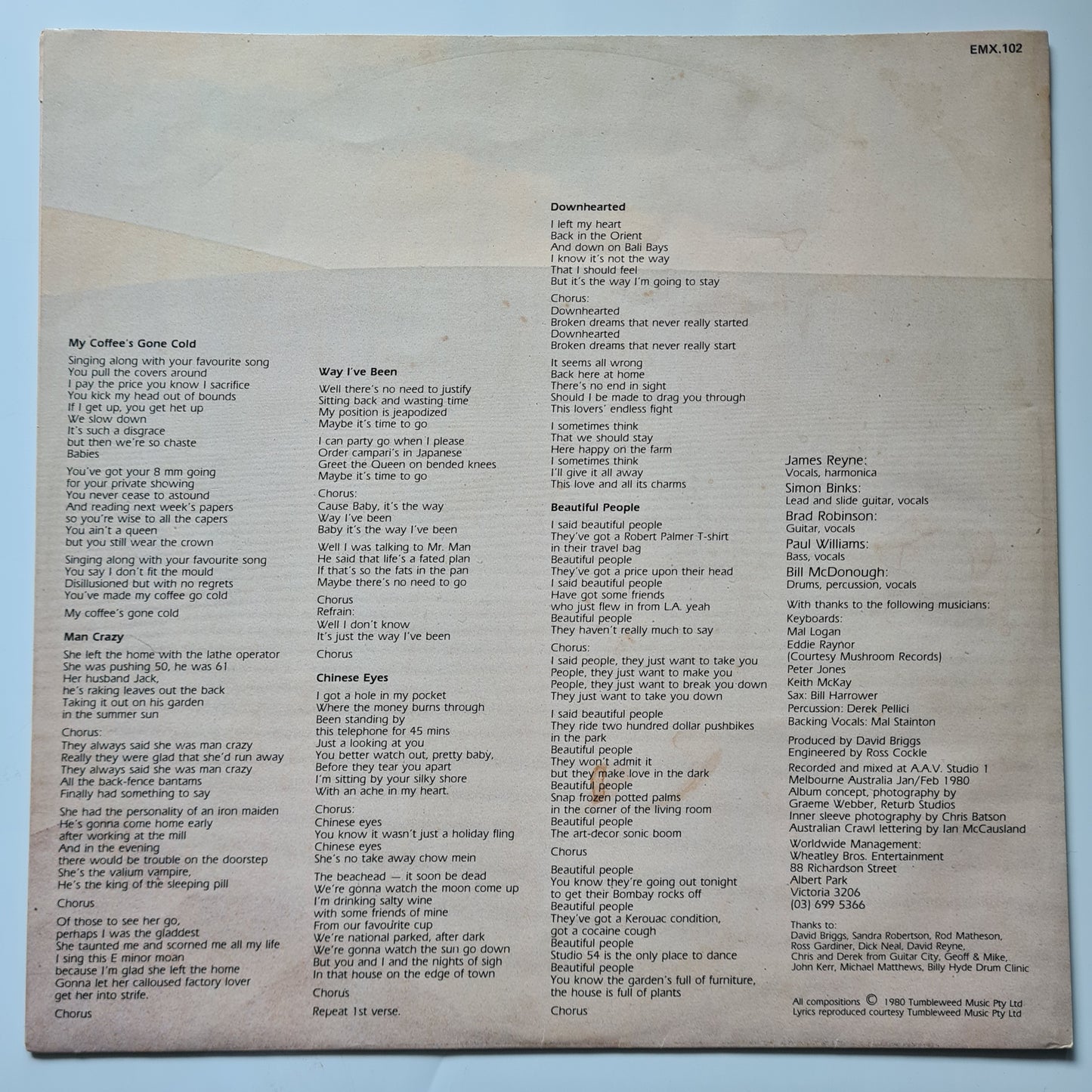 Australian Crawl – Boys Light Up - 1980 - Vinyl Record LP - Sound Hound Records