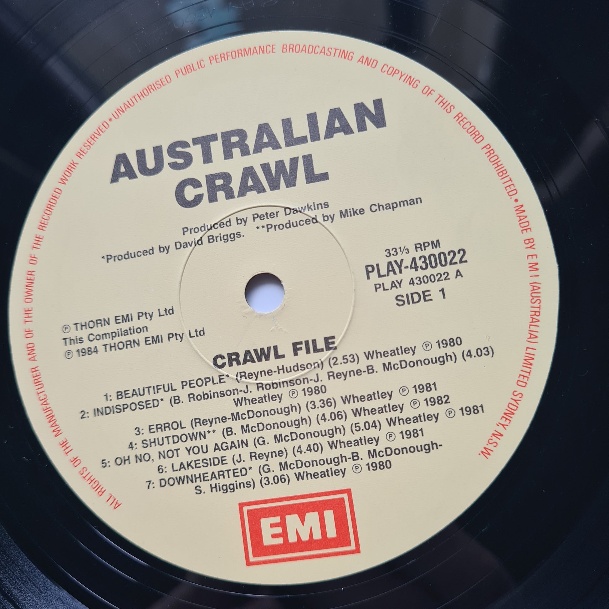 Australian Crawl – Crawl File (Greatest Hits) - 1984 - Vinyl Record LP - Sound Hound Records