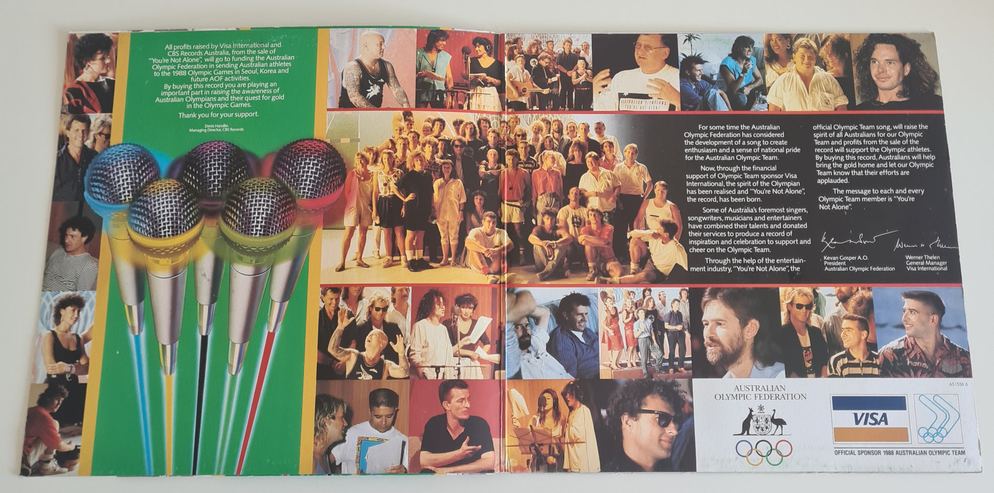 Australian Olympians (Angry Anderson, Renee Geyer, Jon English, etc) – You're Not Alone (The Official Olympic Team Song)- 1988 - Vinyl Record 12" Single (near mint) - Sound Hound Records