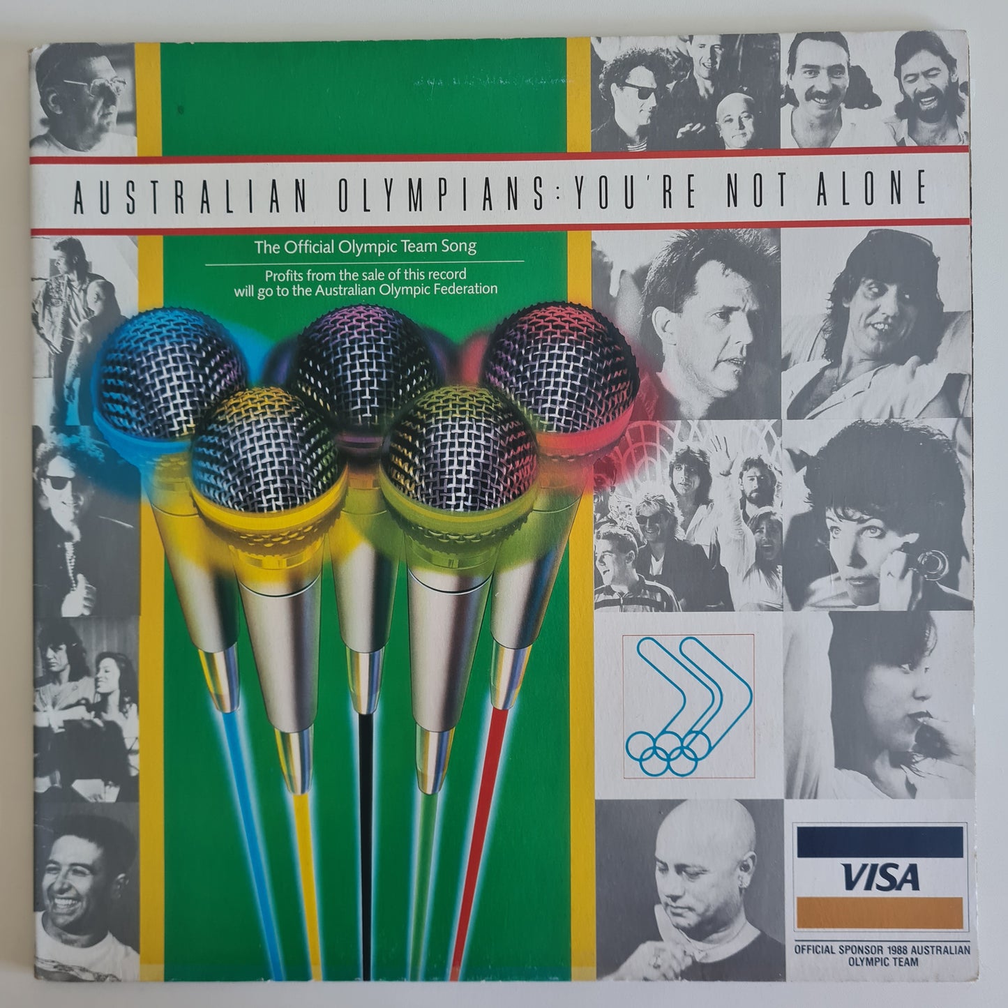 Australian Olympians (Angry Anderson, Renee Geyer, Jon English, etc) – You're Not Alone (The Official Olympic Team Song)- 1988 - Vinyl Record 12" Single (near mint) - Sound Hound Records