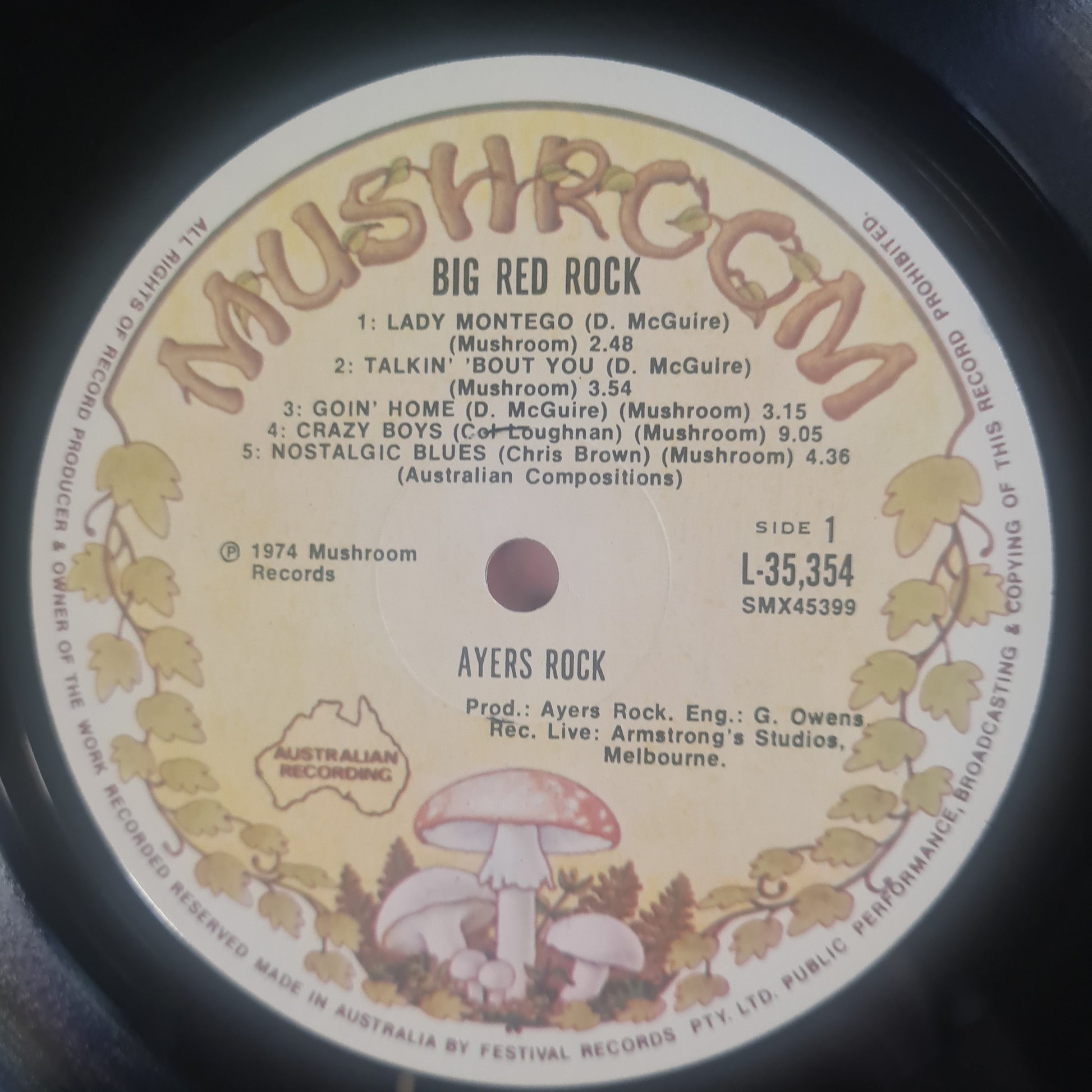 Ayers Rock – Big Red Rock - 1974 - Vinyl Record LP - Sound Hound Records