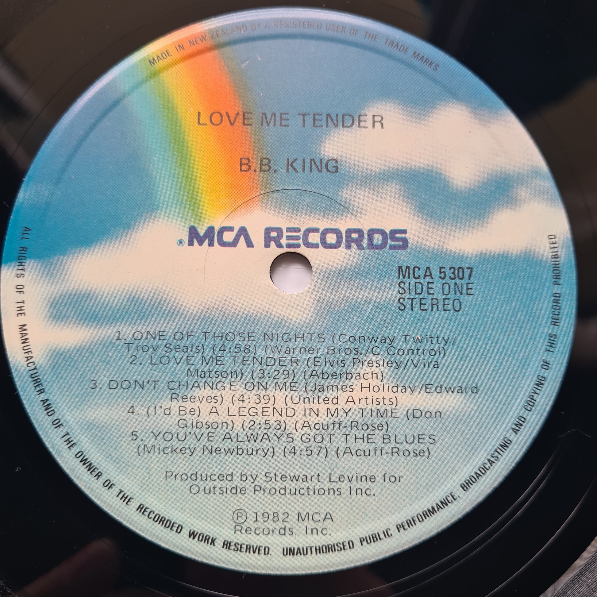 B.B. King – Love Me Tender  - 1982 - Vinyl Record LP - Sound Hound Records