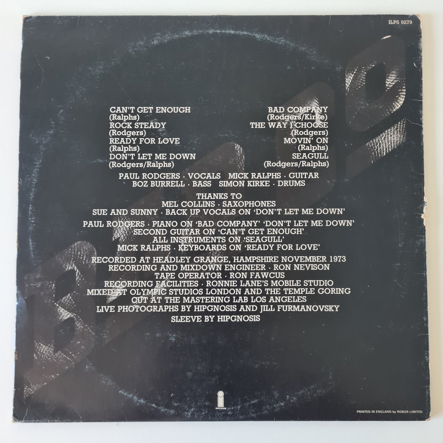 Bad Company – Bad Co - 1974 (UK pressing) - Vinyl Record LP - Sound Hound Records