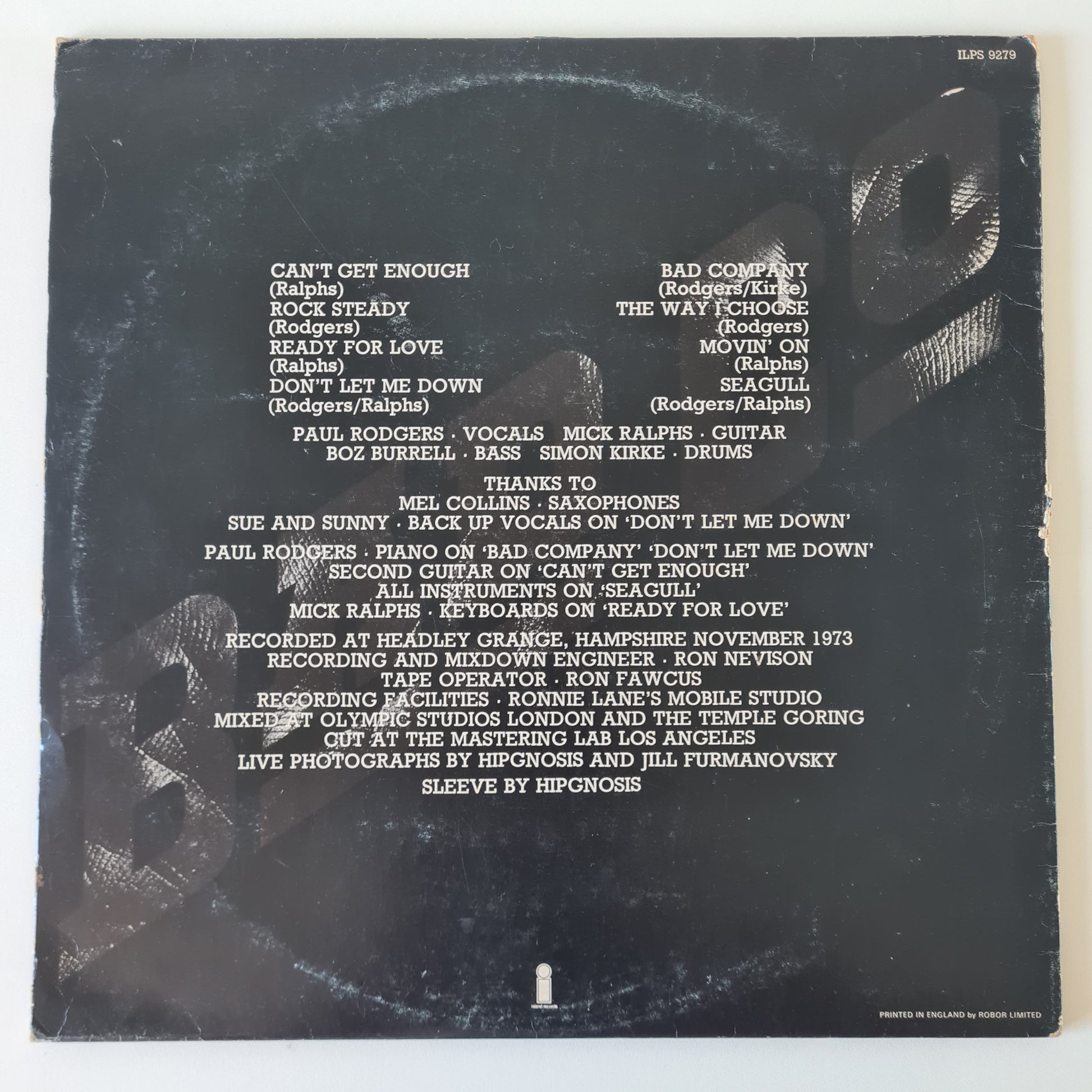 Bad Company – Bad Co - 1974 (UK pressing) - Vinyl Record LP - Sound Hound Records