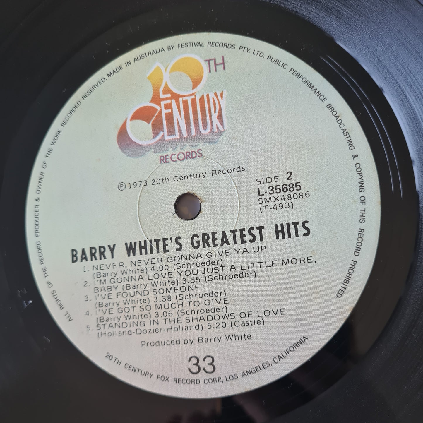 Barry White – Barry White's Greatest Hits - 1975 (1st Australian Pressing- embossed cover) - Vinyl Record LP (near mint) - Sound Hound Records