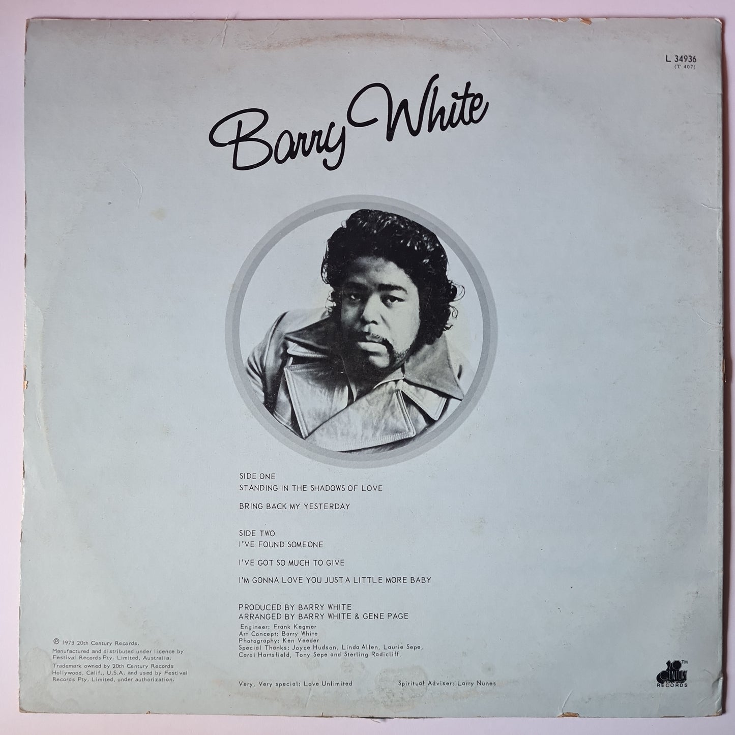 Barry White – I've Got So Much To Give - 1973 - Vinyl Record LP - Sound Hound Records