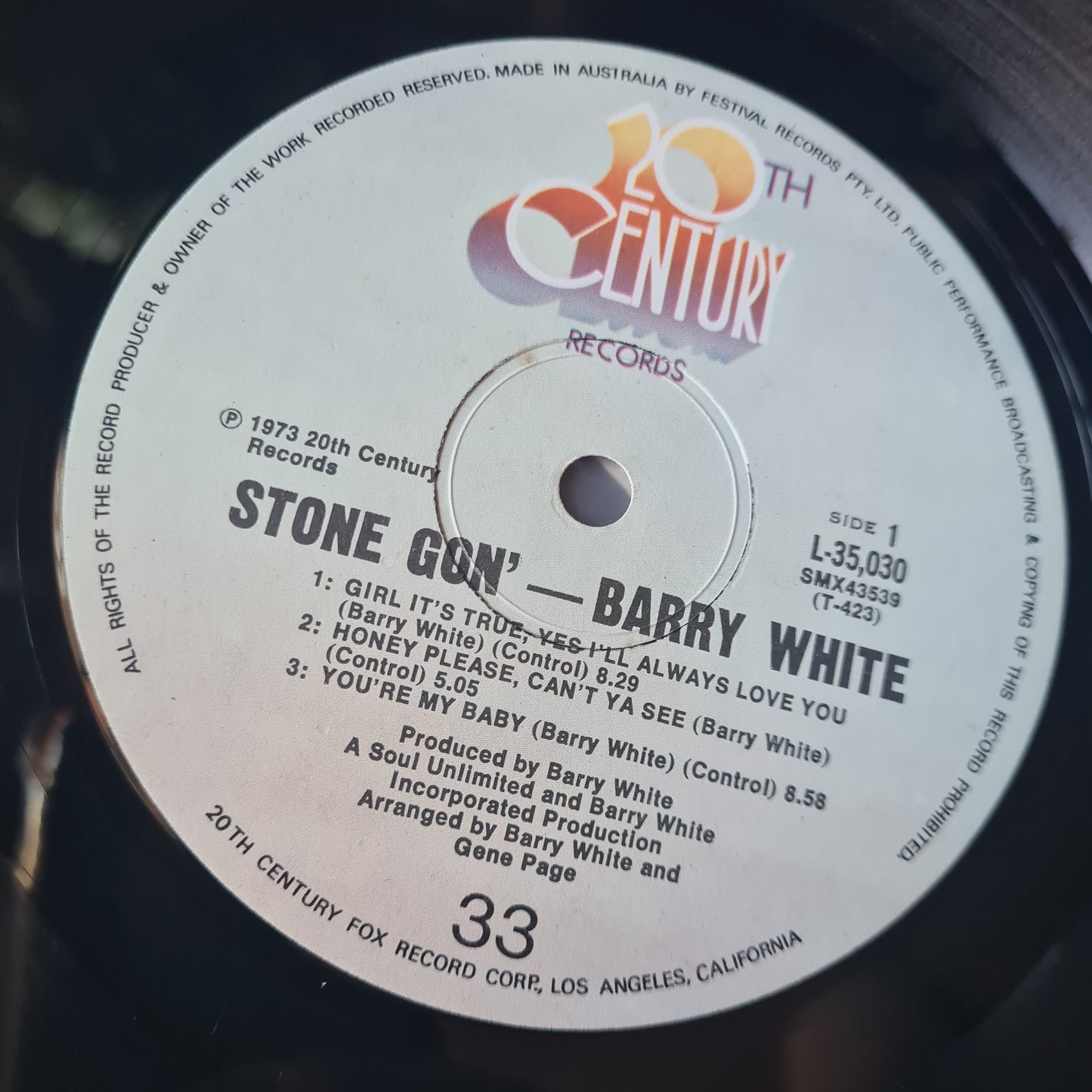 Barry White – Stone Gon' - 1974 - Vinyl Record LP - Sound Hound Records