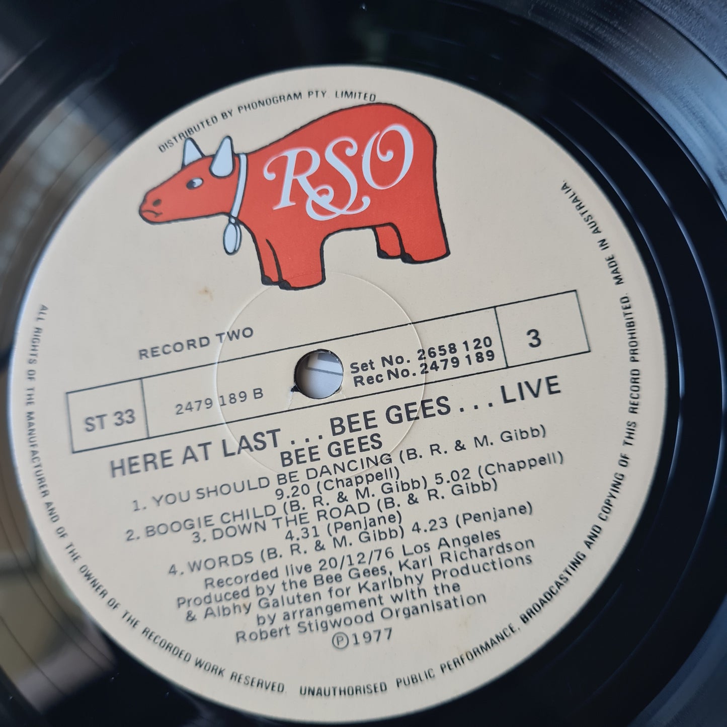 Bee Gees - Here At Last Bee Gees Live - 1977 - Vinyl Record 2LP - Sound Hound Records