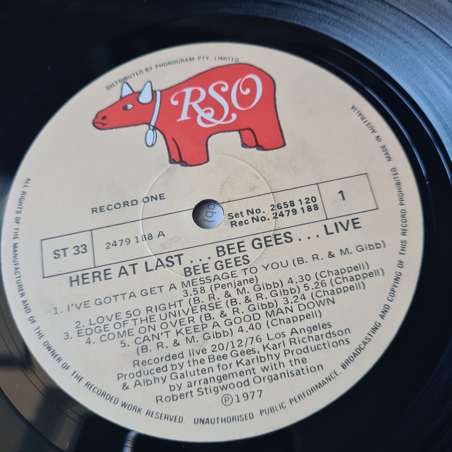 Bee Gees - Here At Last Bee Gees Live - 1977 - Vinyl Record 2LP - Sound Hound Records