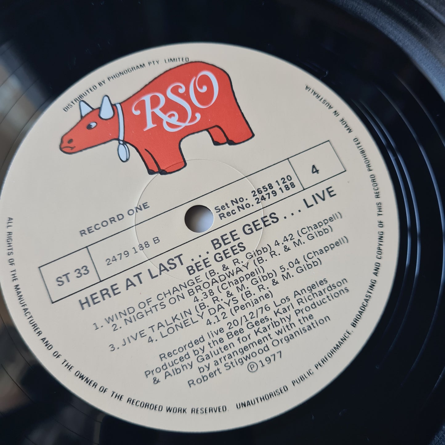 Bee Gees - Here At Last Bee Gees Live - 1977 - Vinyl Record 2LP - Sound Hound Records