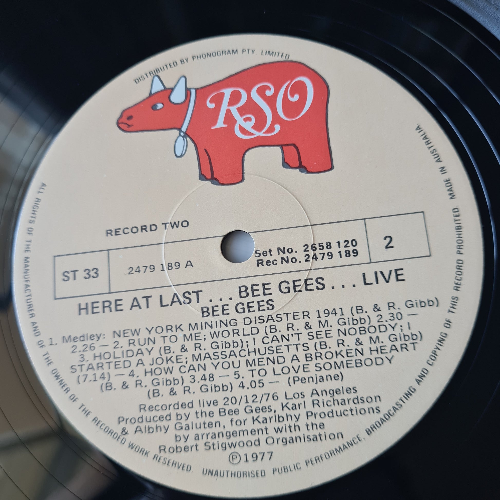Bee Gees - Here At Last Bee Gees Live - 1977 - Vinyl Record 2LP - Sound Hound Records