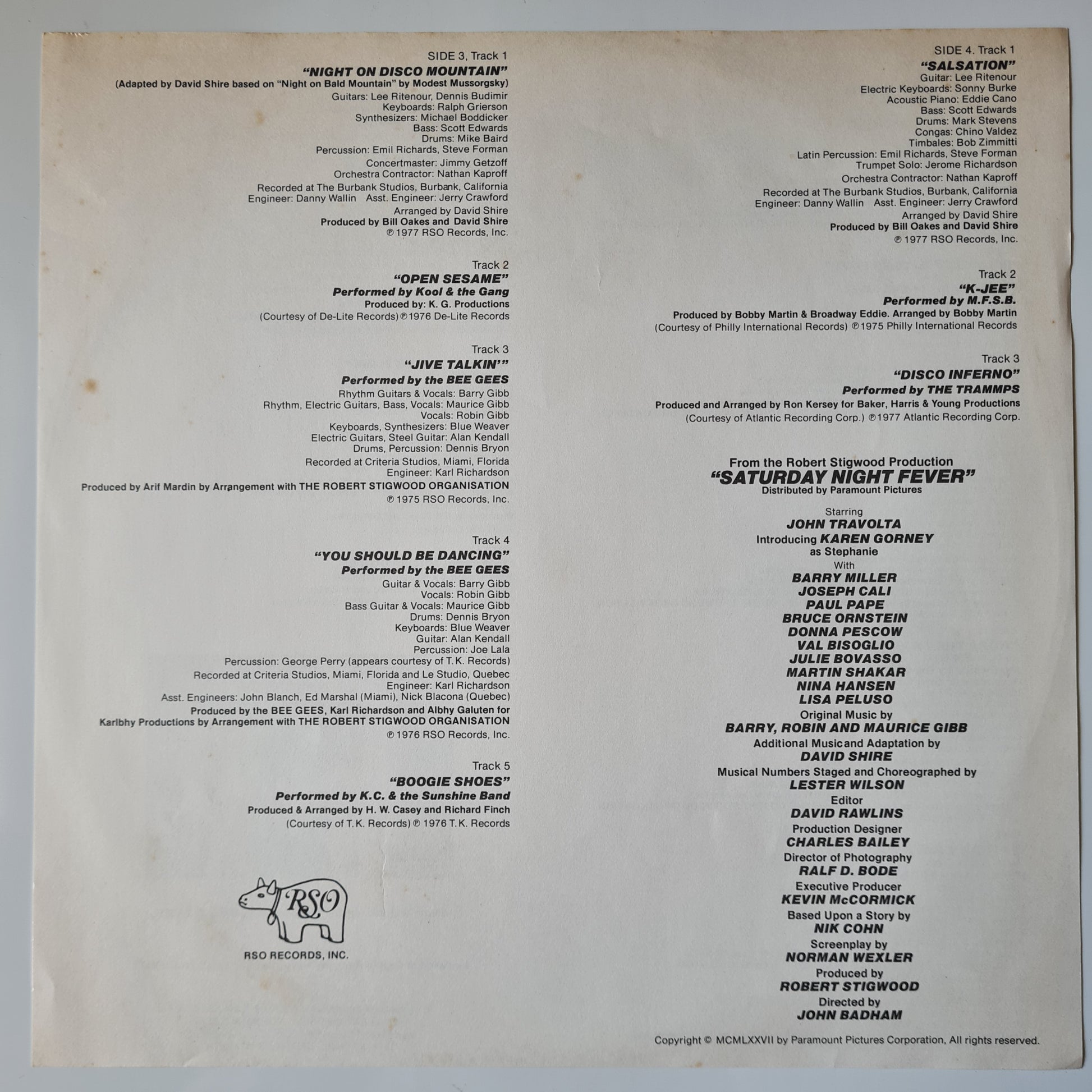 Bee Gees - Saturday Night Fever – The Original Movie Soundtrack - 1977 (Australian Pressing) - Vinyl Record 2LP - Sound Hound Records