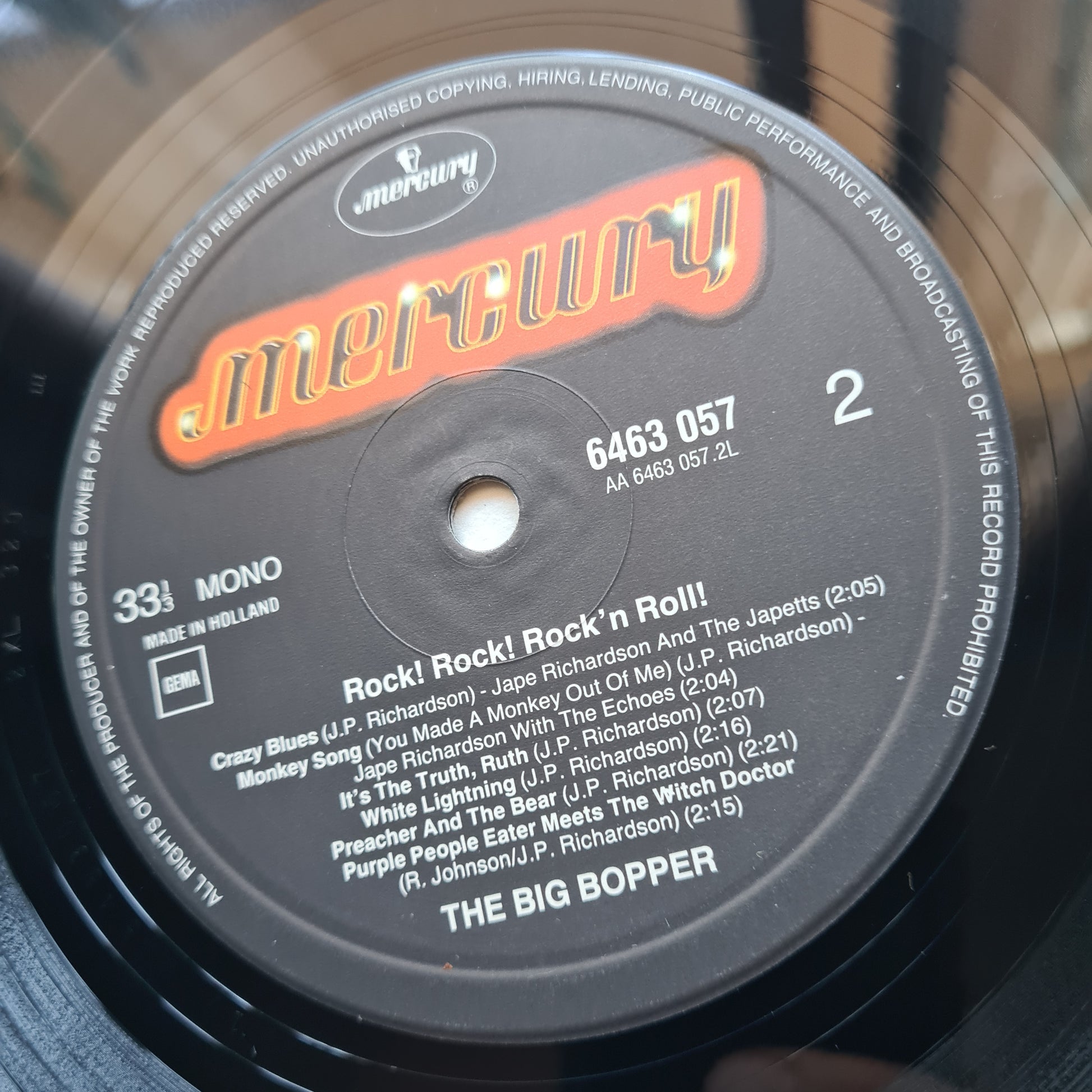 Big Bopper – Chantilly Lace - 1959 (1980 Netherlands Pressing) - Vinyl Record LP (Excellent) - Sound Hound Records