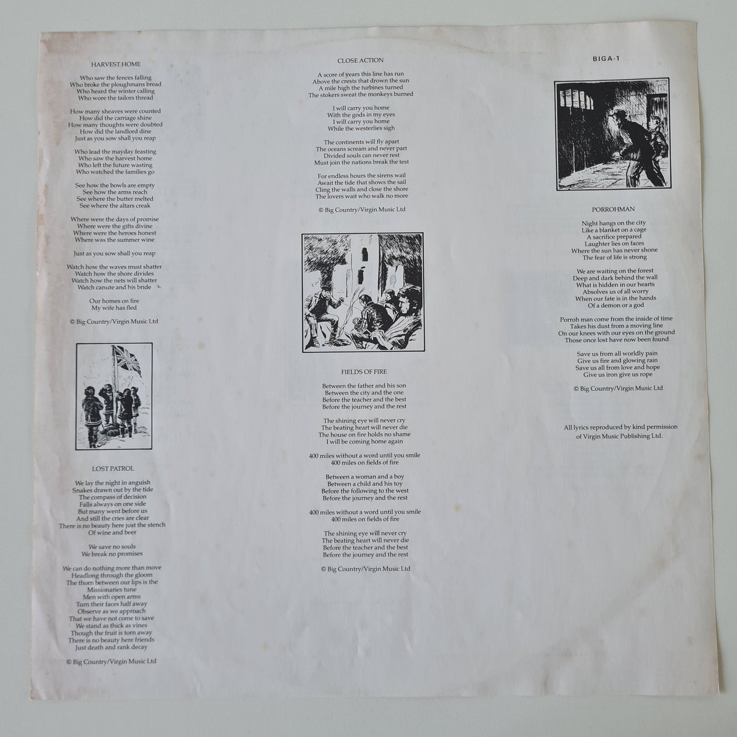 Big Country – The Crossing - 1983 - Vinyl Record LP - Sound Hound Records