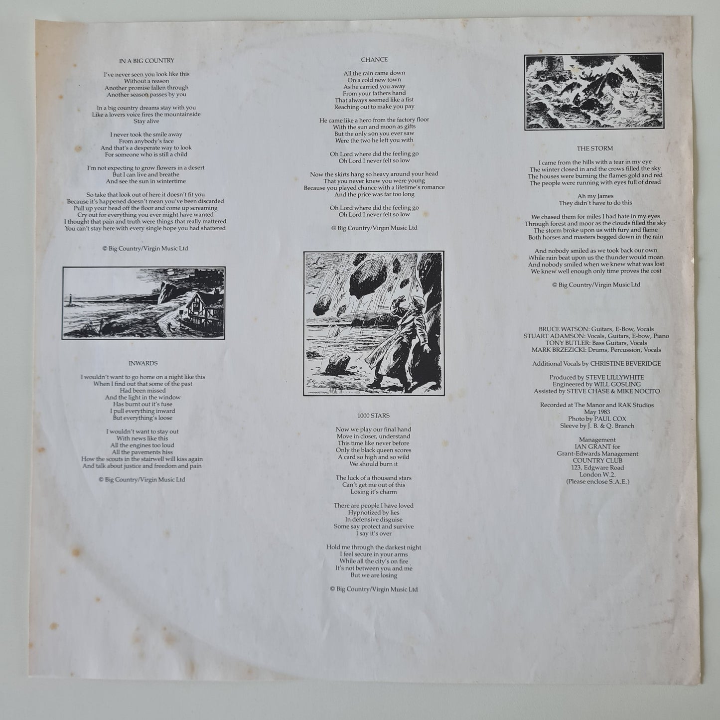 Big Country – The Crossing - 1983 - Vinyl Record LP - Sound Hound Records