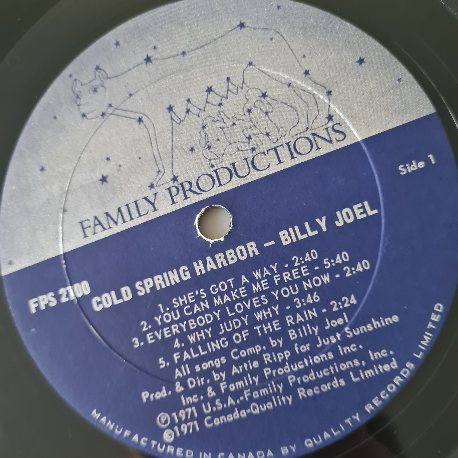 Billy Joel – Cold Spring Harbor (Debut Album) - 1971 (Canadian Pressing) - Vinyl Record LP - Sound Hound Records