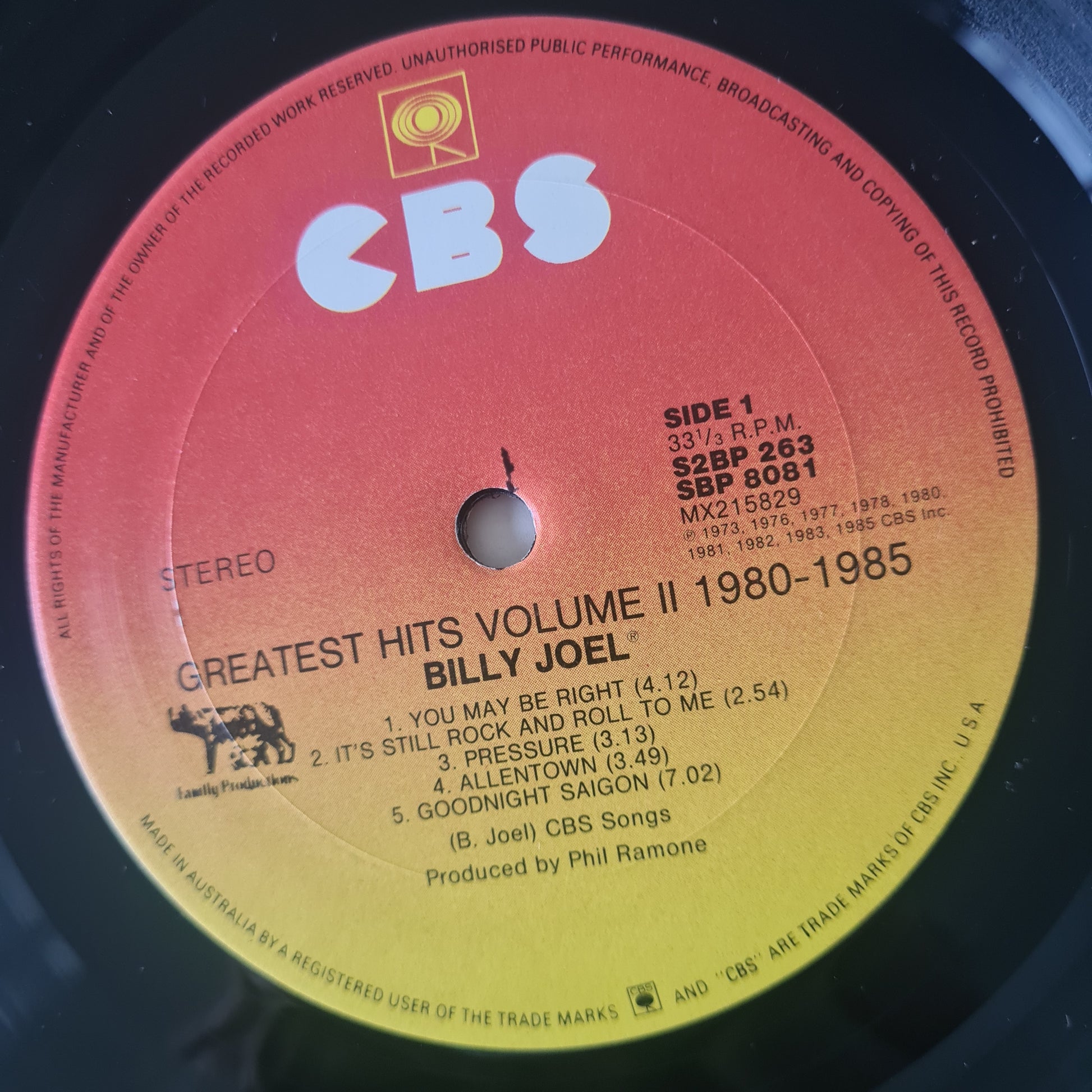 Billy Joel – Greatest Hits Volume 1 & 2 - 1985 (Gatefold) - Vinyl Record 2LP - Sound Hound Records