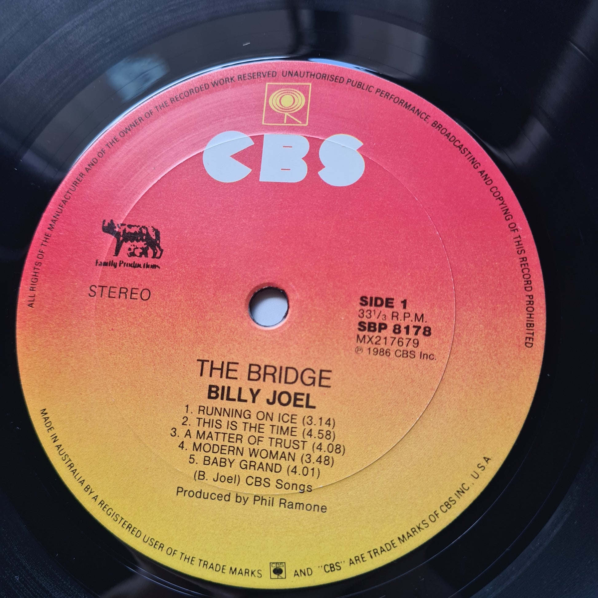 Billy Joel – The Bridge - 1986 - Vinyl Record LP - Sound Hound Records