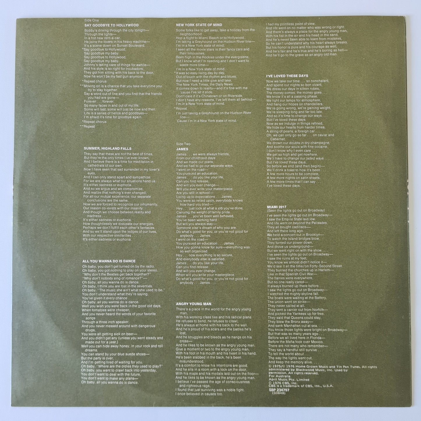 Billy Joel – Turnstiles - 1976 - Vinyl Record LP (near mint) - Sound Hound Records