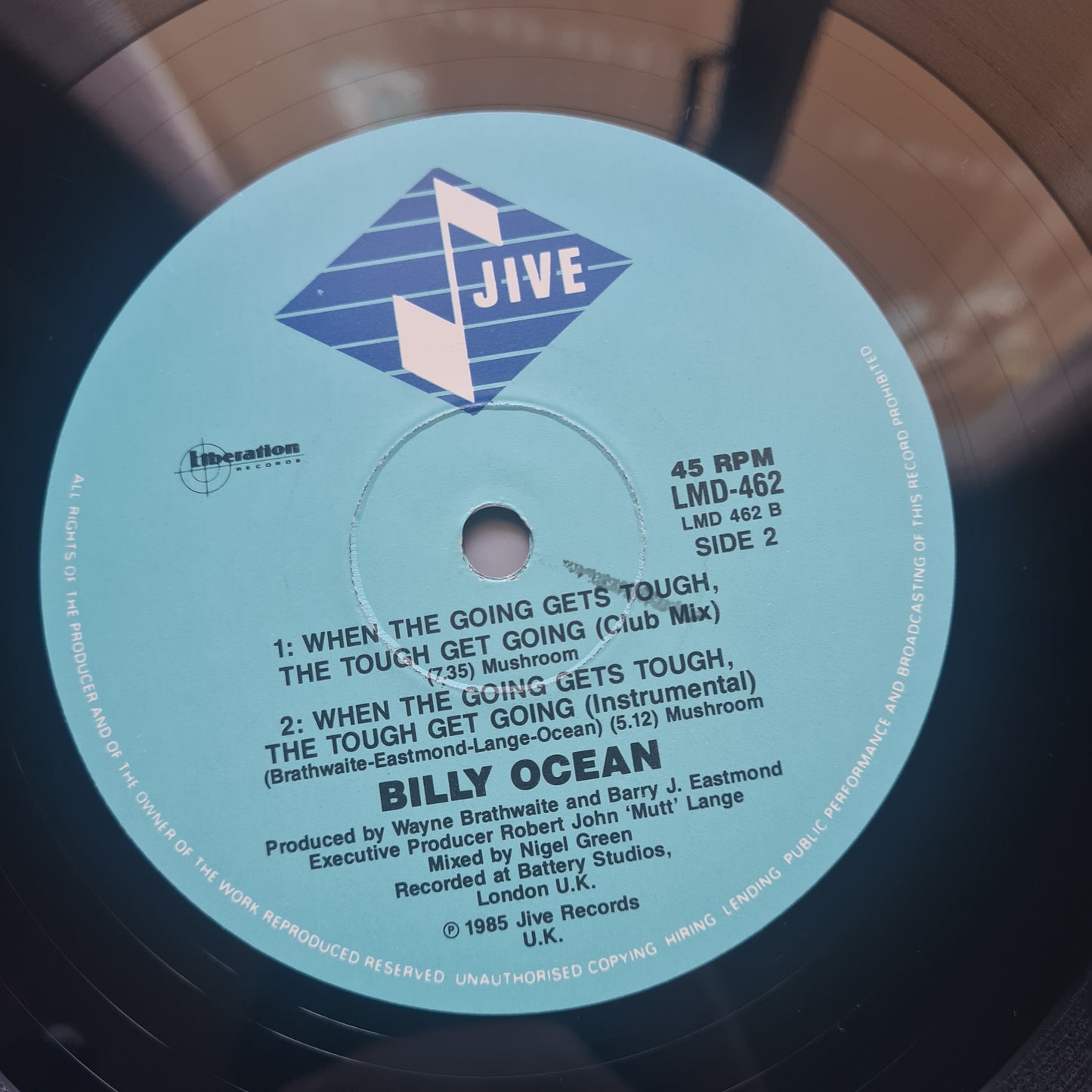 Billy Ocean – When The Going Gets Tough, The Tough Get Going - 1985 - Vinyl Record 12" Maxi Single - Sound Hound Records